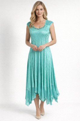 Komarov Cocktail Dress XL Sleeveless Crinkle Satin Flowy Fairy Whimsical