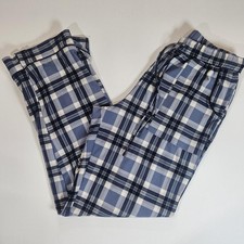 Lucky Brand Pajama Pants Womens Small Blue Plaid Lounge Drawstring Elastic Soft