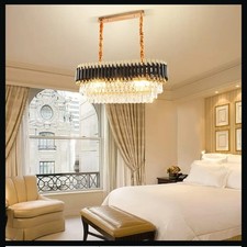  Modern Black Crystal Chandelier, Luxury Pendant
