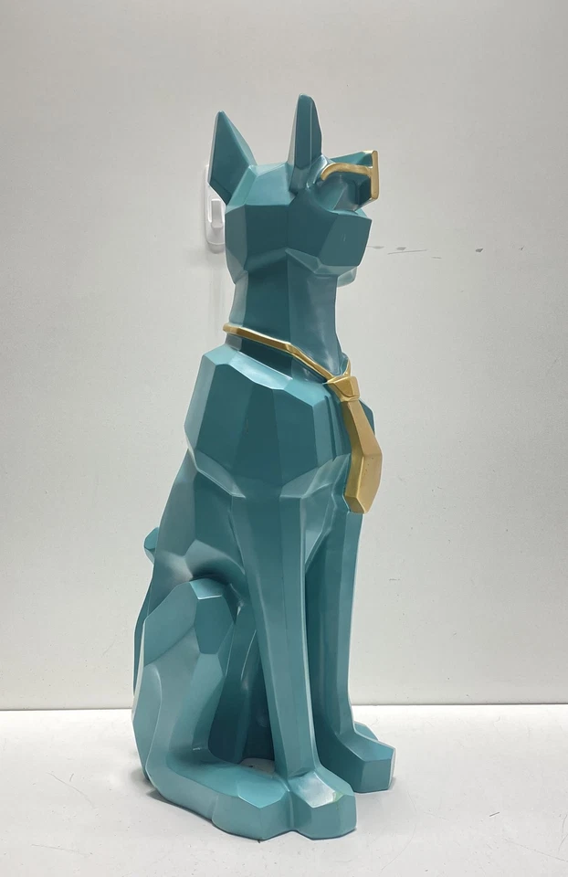 Mesa auxiliar escultura perro. Bandeja de acento para el hogar de estatua de resina moderna de 27 pulgadas de alto Foto 4 de 4