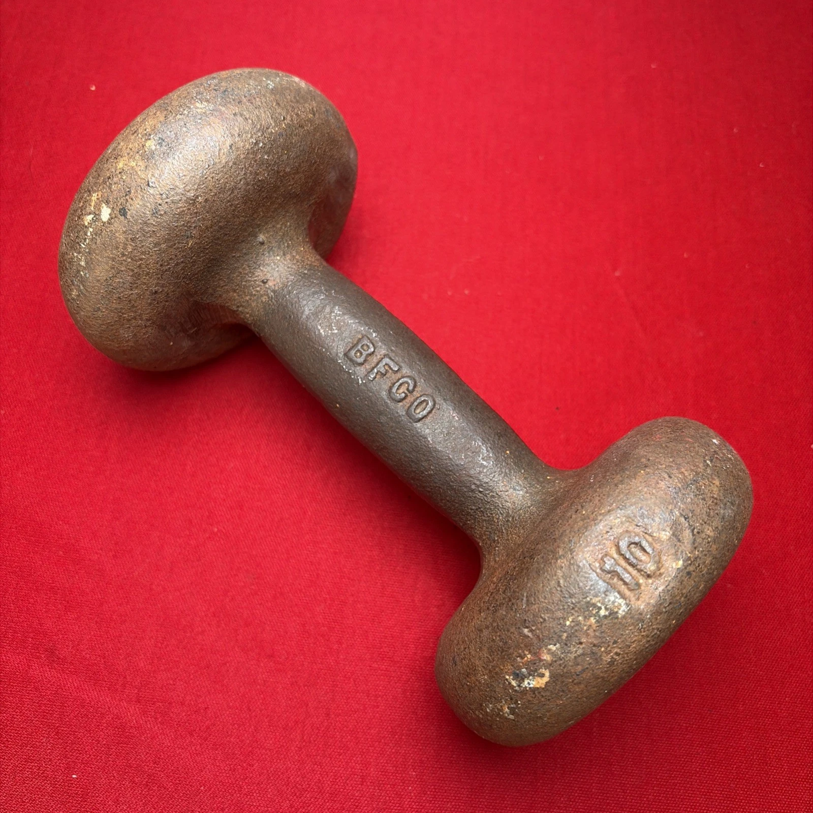 1 Vintage BFCO Cast Iron Dumbbell 10 Lbs Weight Gym Training Old School