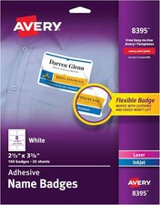 Avery 8395 Laser Inkjet Name Badges White 2 1...
