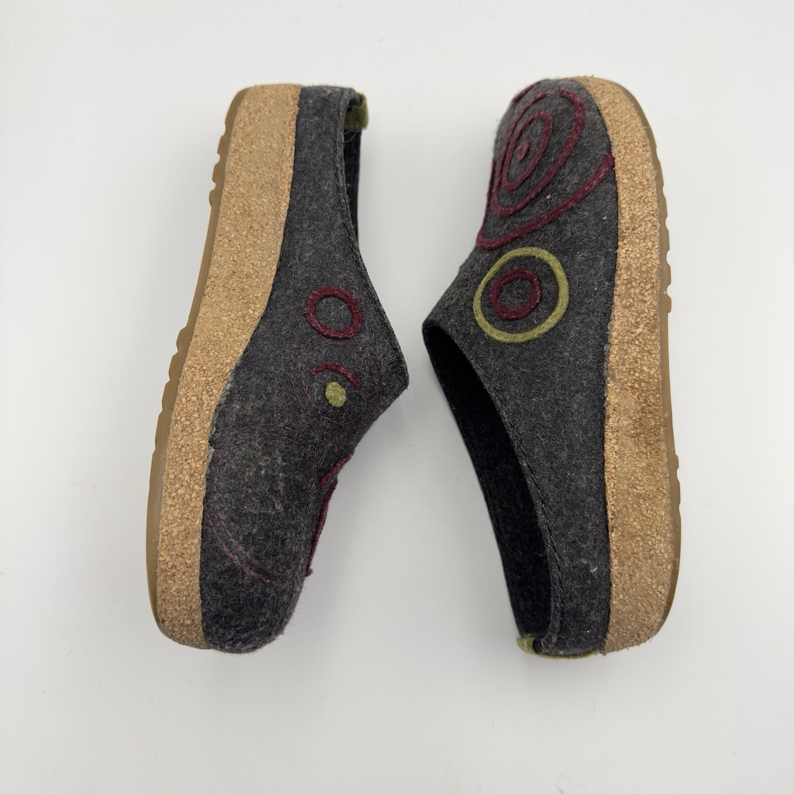 SAOLA Scarpe Haflinger donna 6 5 37 grigio lana feltro suola sughero cerchi comodi