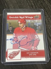 25/26 UPPER DECK DETROIT RED WINGS CENTENNIAL STU GRIMSON AUTO PARALLEL UD