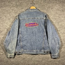 VTG Yamaha Sportswear Jean Denim Jacket Motorcycle Motorcross Mens Large Biker