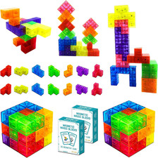 Kids Magnetic Building Blocks Magic Magnetic 3D Puzzle Cubes Set of 14 Multi Sha