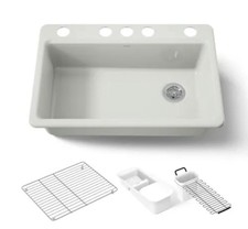 Kohler 5871-5UA3-NY Riverby 33" Undermount 1 Basin Cast Iron Kitchen Sink (READ)