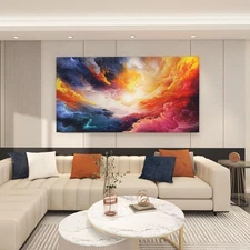 Pogusmavi Colorful Wall Art | Abstract Canvas Art | Pictures for Living Room ...