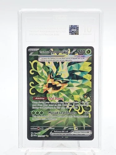 TEAL MASK OGERPON EX 2024 POKEMON TWILIGHT MASQUERADE #211/167 SIR TAG 10 Q5677