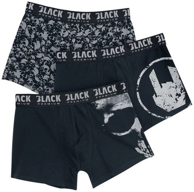 Black Premium by EMP Herren schwarz-graue Boxershorts im Dreierpack