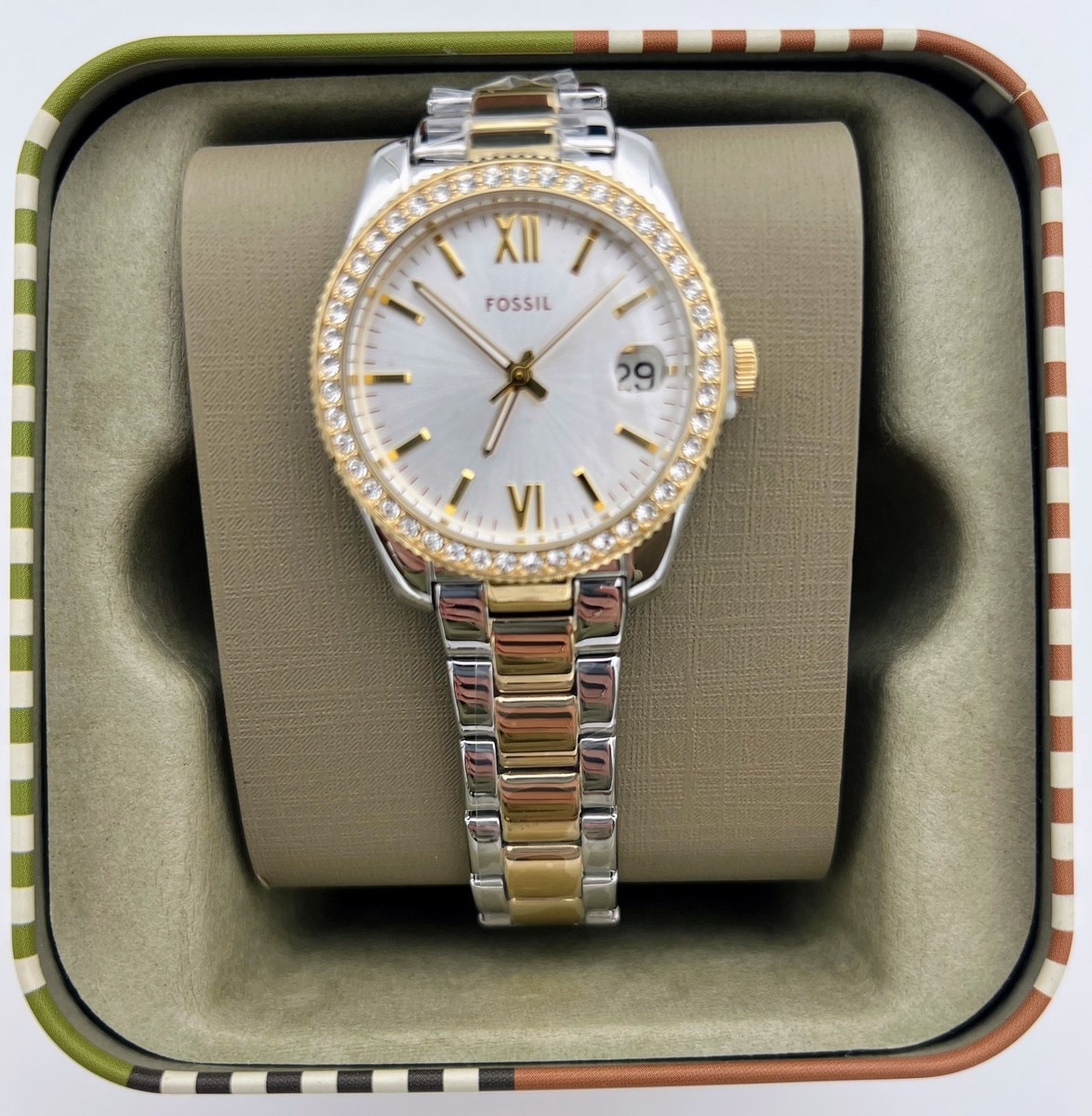 Women\'s Silver/Gold Scarlett Quartz Stainless Steel Bracelet Elegant Wrist Watch Fossil Women main image 4