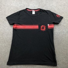 Ohio State Buckeyes Shirt Womens XS Black Red NCAA College Sequin Pocket Striped