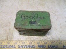 Antique Safety Goggles Duralite AO American Optical Company Steampunk Metal Box