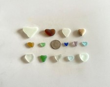 Genuine Beach Sea Glass Perfectly Heart-shaped Beautiful Colors Surf-tumbled