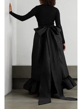 £1,305 AZ FACTORY Switchwear bow-detailed recycled duchesse-satin maxi skirt  S