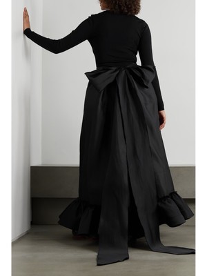 £1,305 AZ FACTORY Switchwear bow-detailed recycled duchesse-satin maxi skirt  S