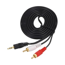 Gold Plating TRS 3.5mm Male to 2RCA Jack 2.6M(2.8 Yd) 3mm Audio Aux Cable