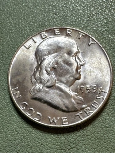 1959 D Franklin Half Dollar BU Brilliant Uncirculated Denver Mint 90% Silver