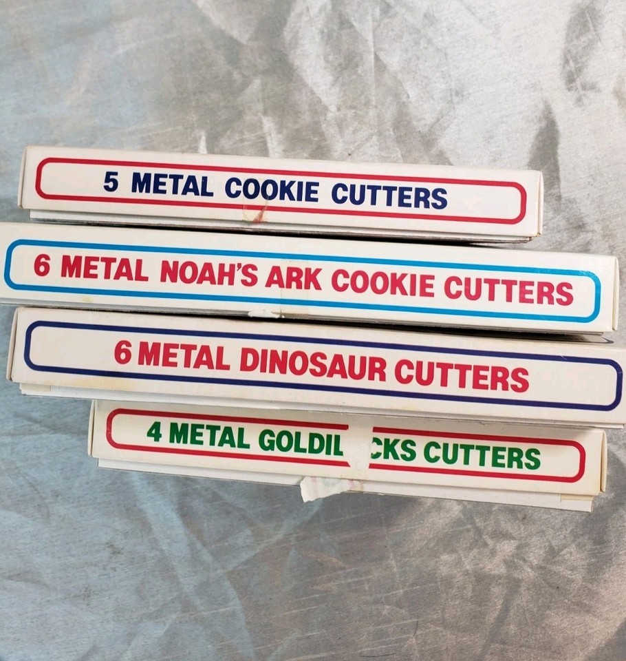 Lot Of Vintage Metal Cookie Cutter Box Sets Cinderella Dinosaurs ...