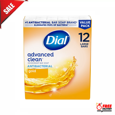 #ad Dial Antibacterial Deodorant Bar Soap Advanced Clean Gold 4 oz 12 Bars Pack $11.99