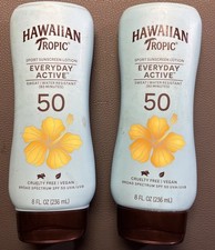 X 2 Bottles Hawaiian Tropic Island Sport Everyday SPF 50 Sunscreen Lotion 8oz 2.25 per gallon