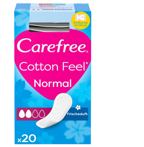 Carefree Cotton Feel Fresh Scent Panty Liners (1x Pack of 20), Soft and Comforta