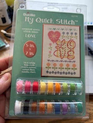 Bucilla My Quick Stitch Counted Cross Stitch cloth floss - Pick your favorite