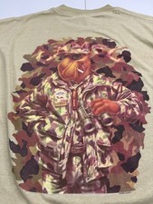 Vtg Joe Camel Cigarettes Shirt Pocket Tee Army Camo Single Stitch USA Made XL