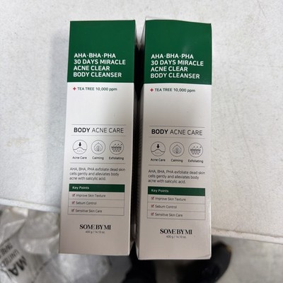 2 Pack AHA. BHA. PHA 30 Days Miracle Acne Clear Body Cleanser, 14.10 oz (400 g)
