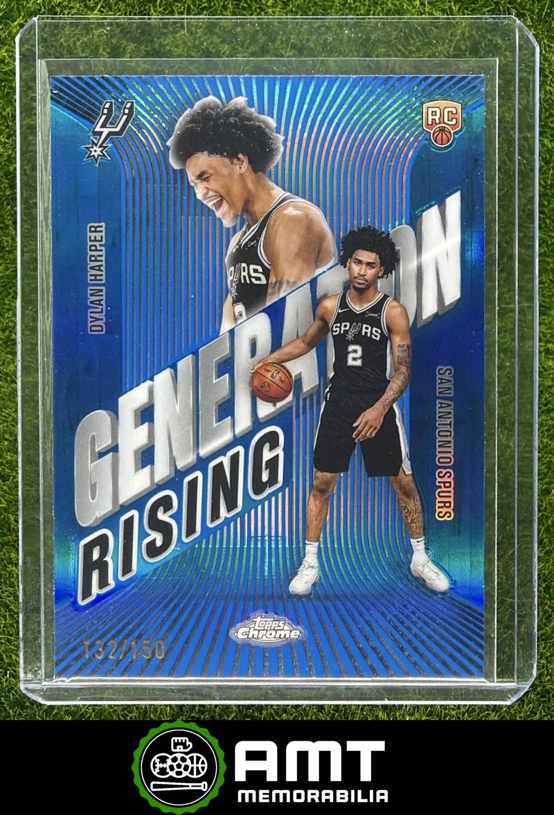 Dylan Harper RC 2025-26 Topps Chrome 132/150 Generation Rising Blue Spurs
