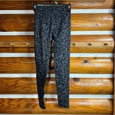 Black and Gray Leopard Print Women's Leggings small