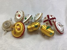 Lot of 9 Vintage Beaded Pushpin Satin Christmas Ornaments