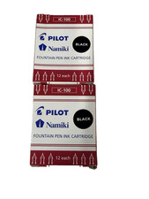 Lot of 2 Pilot Namiki IC100 Fountain Pen Ink Cartridge Black 12 per Pack