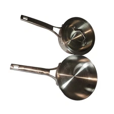 CALPHALON EUC 3 PIECE STAINLESS STEEL POT & PAN 