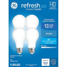 GE Refresh 60.0 -Watt EQ A19 Daylight Dimmable LED General purpose Light Bulb 4
