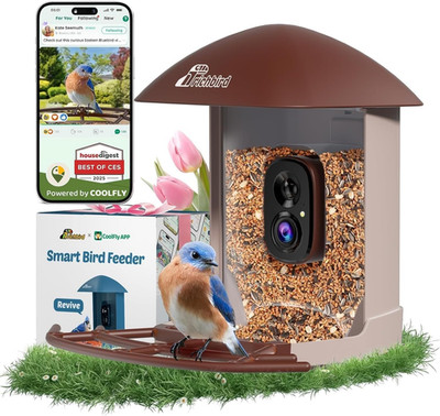 Smart Bird Feeder with Camera Solar Powered, 2.5K HD Birdwatching Camera with Fr