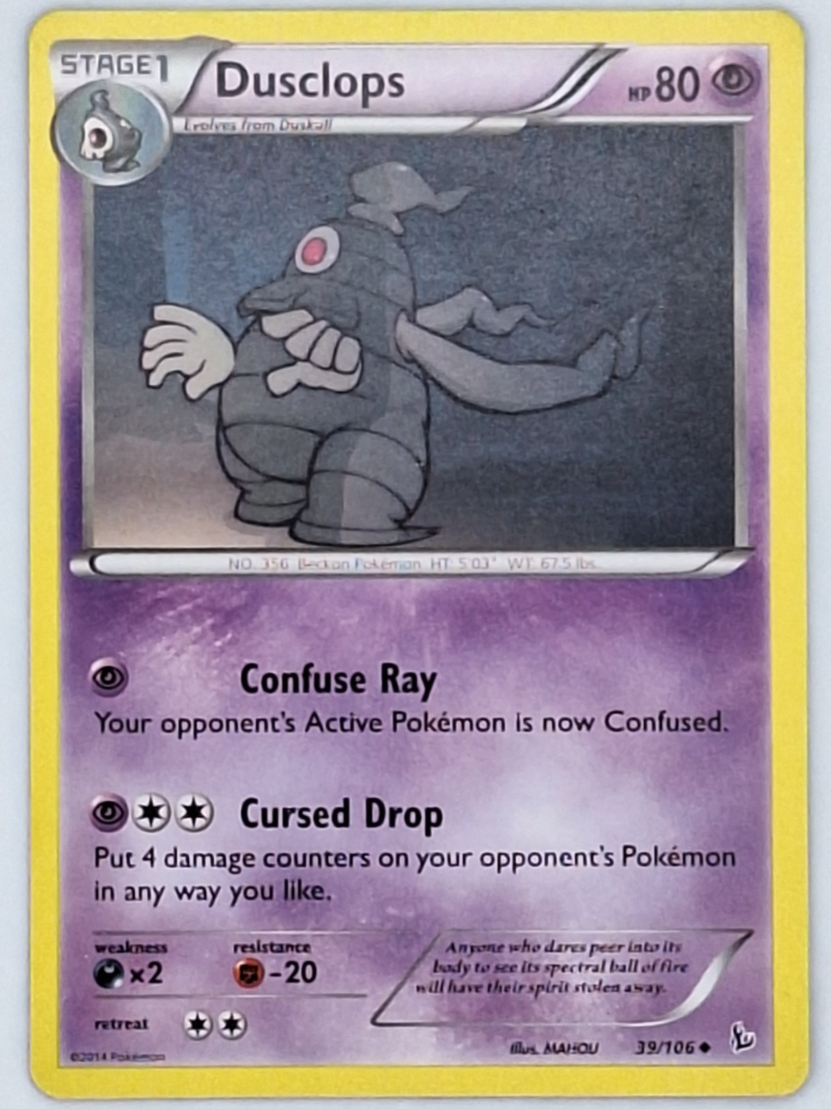 Dusclops 39/106 Pokemon - XY Flashfire MP