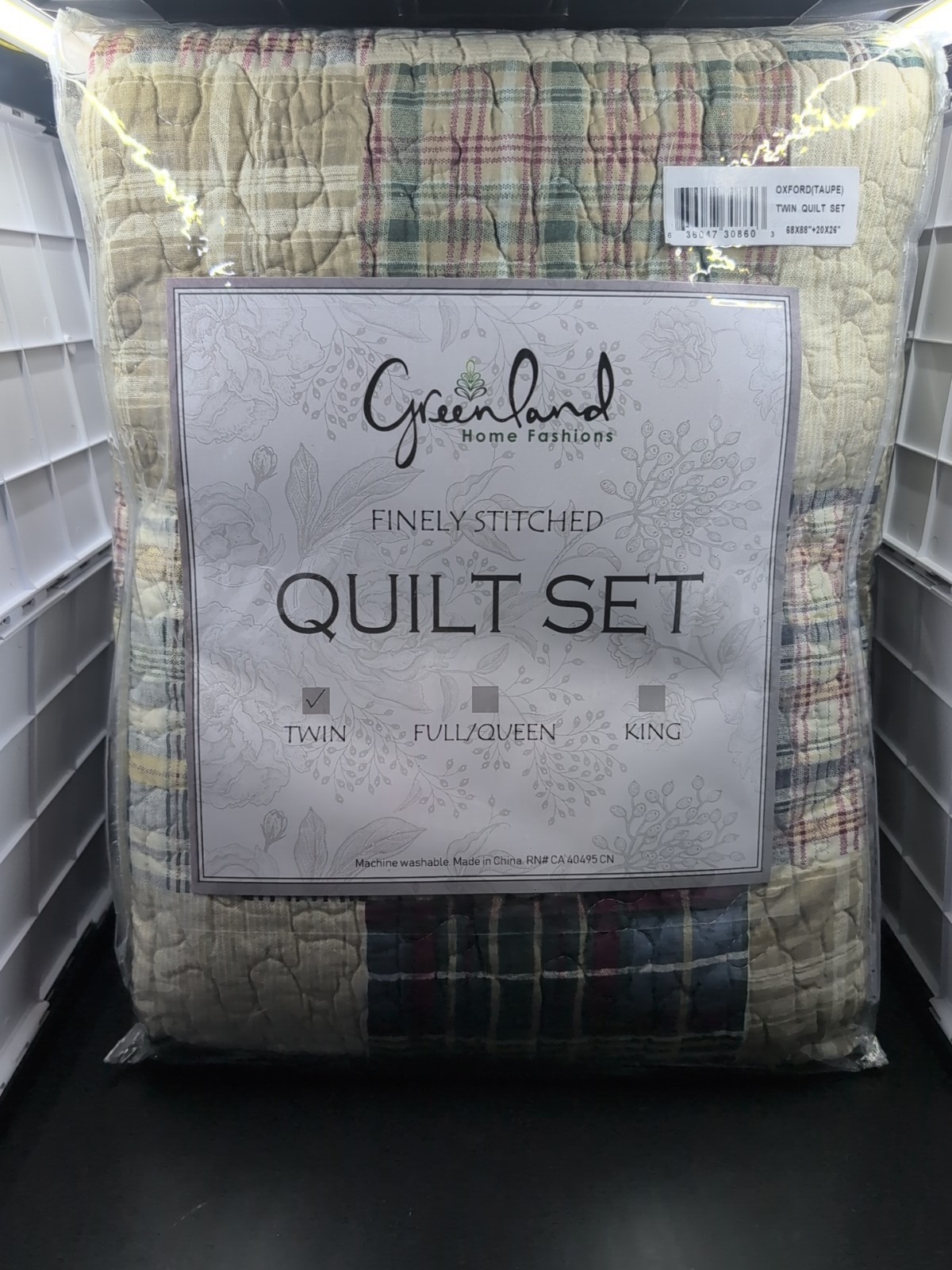 Greenland Patchwork Pattern Twin Multicolor Plaid Cotton Rev