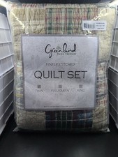 Greenland Patchwork Pattern Twin Multicolor Plaid Cotton Reversible Bedding Set