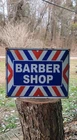 Barber Shop porcelain sign/ Vintage Hair Cut Shave Advertising