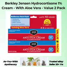 2-2oz Tubes Compare to Cortizone Hydrocortisone 1% Cream with Aloe Vera