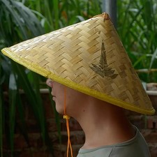 Chinese Oriental Coolie Straw-bamboo Sun Hat Farmer Rice Hat Fishing Sunshade