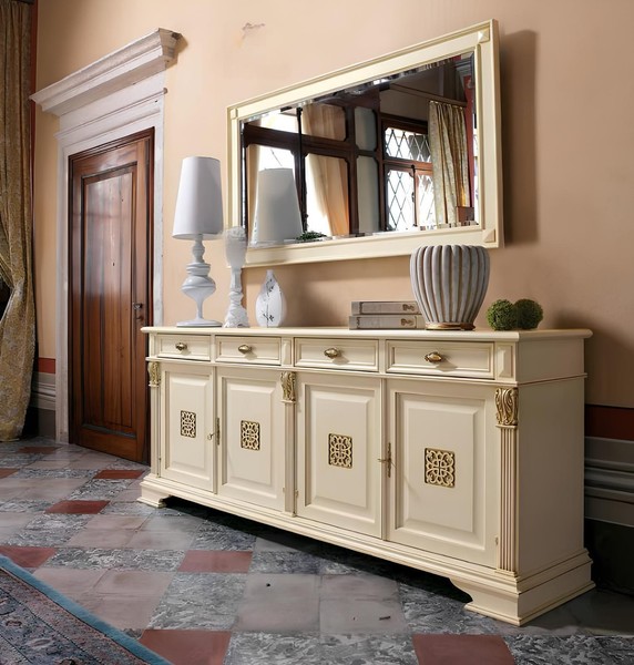 GroßE Buffet Kommode Kommoden Schrank Barock Rokoko Anrichte Konsole MöBel Holz-image