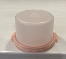 Vintage Tupperware Tuppertoys Cake Taker Kids MINI 1498-7 Clear Top 1499-5 Pink