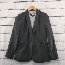 J Crew Parke Blazer Womens 00 Black Wool Blend Stretch One Button Lined Jacket