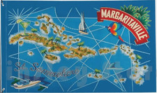 Jimmy Buffett Margaritaville St. Somewhere Map 3x5 Ft. Flag