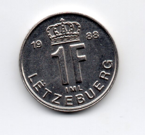 Luxembourg 1988, Jean Grand-Duc, LËTZEBUERG 1 Franc (1LUF)