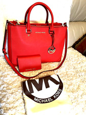 Michael Kors 2 Pc Set  Sutton Mandarin Large Satchel &wallet Saffiano Leather