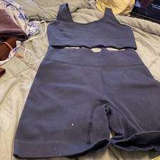 workout shorts and bra