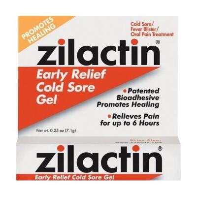 5 Pack Zilactin Cold Sore Gel Medicated Gel 0.25Oz Each